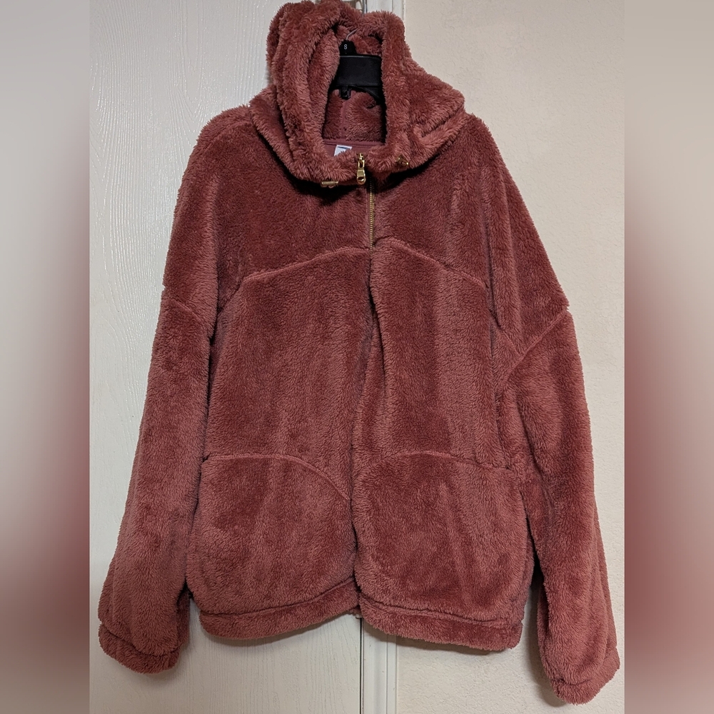Old Navy Loose Cozy Sherpa Zip Up Hoodie Size XXL Like New MSRP $54.99 - Picture 5 of 7